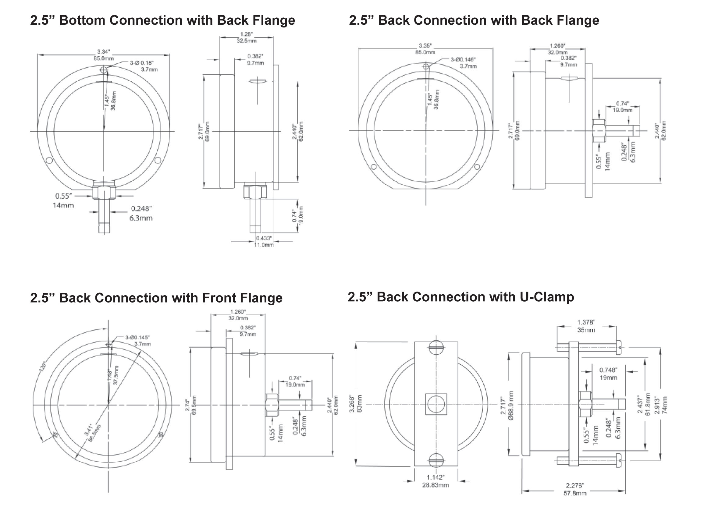 Tube Stub Pressure Gauge